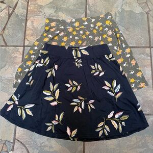Pact Floral A-Line Skirts — Navy & Olive